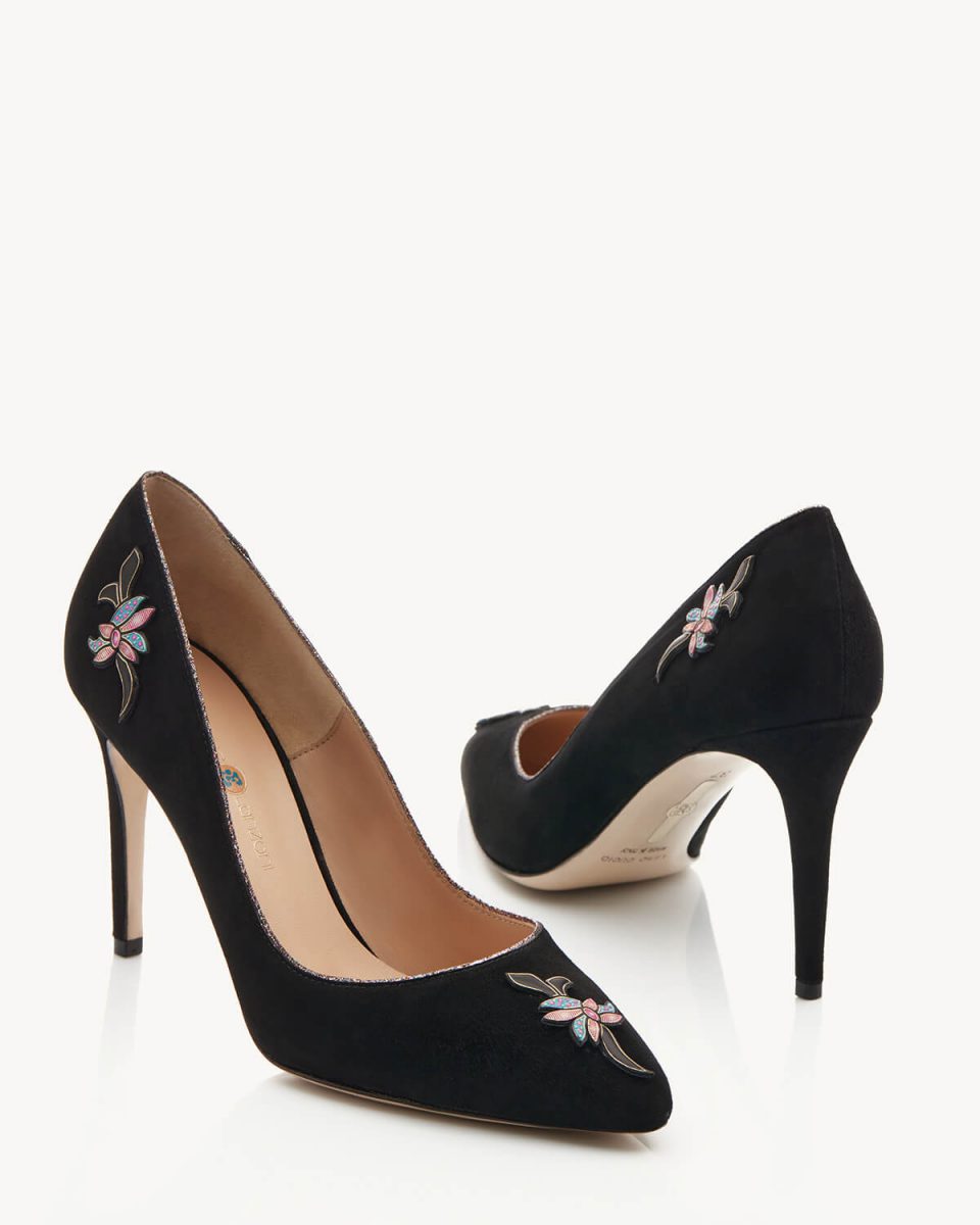 Kuk Decolletè classico a tacco 85 in camoscio nero Francesco Lanzoni Shoes