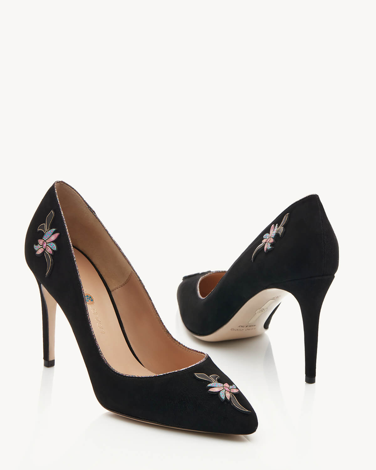 Kuk Decolletè classico a tacco 85 in camoscio nero Francesco Lanzoni Shoes
