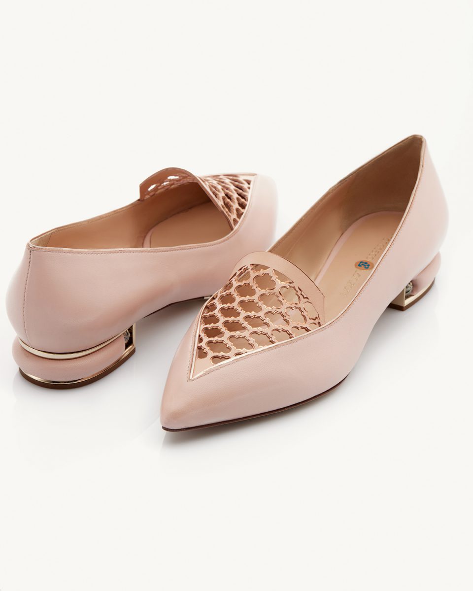 Aisha Ballerina a tacco 20, in nappa nude Francesco Lanzoni Shoes
