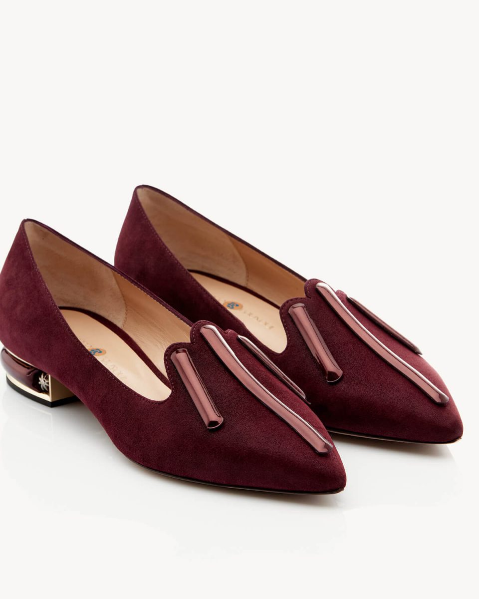 Hiday Loafer a tacco 20 in camoscio bordeaux Francesco Lanzoni Shoes