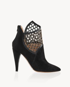 Zuma Tronchetto a tacco 105, in camoscio nero Francesco Lanzoni Shoes