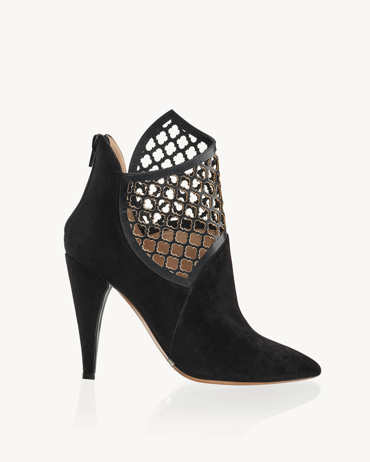 Zuma Tronchetto a tacco 105, in camoscio nero Francesco Lanzoni Shoes